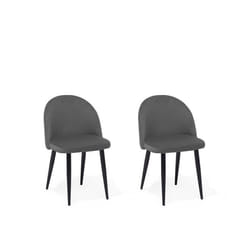 Beliani - Lot de 2 chaises en velours gris VISALIA