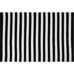 Beliani - Tapis d'Extérieur Noir et Blanc en Matière Synthétique Motif à Rayures pour Terrasse au Style Moderne 140 x 200 cm