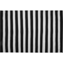 Beliani - Tapis d'Extérieur Noir et Blanc en Matière Synthétique Motif à Rayures pour Terrasse au Style Moderne 160 x 230 cm