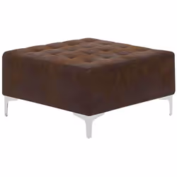 Pouf Ottoman en cuir PU marron ABERDEEN