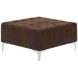 Pouf Ottoman en cuir PU marron ABERDEEN