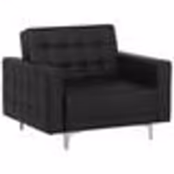 Beliani - Fauteuil en simili-cuir noir ABERDEEN