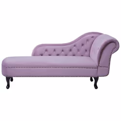 Méridienne en velours violet clair côté droit NIMES