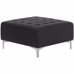 Ottoman pouf élégant noir. Cet ottoman moderne constitue un ajout parfait à un canapé du même modèle. Le fini noir du revêtem ...