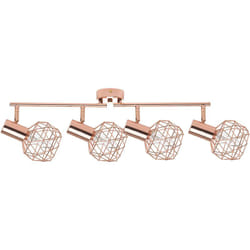 Beliani - Luminaire Plafonnier Design en Métal Cuivré avec 4 Abat-jours Géométriques E14 40W pour Éclairage de Salon ou Chambre au Style Moderne