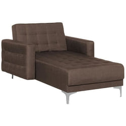 Chaise longue en tissu marron foncé ABERDEEN