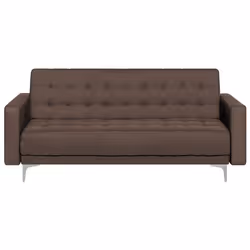 Canapé convertible 3 places en tissu marron foncé ABERDEEN