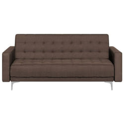 Canapé convertible 3 places en tissu marron foncé ABERDEEN