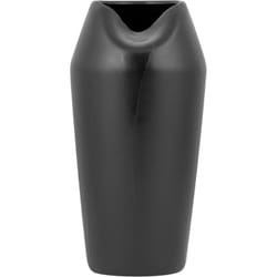 Beliani - Vase Décoratif de Forme Abstraite fabriqué en Grès Noir 33 cm de Hauteur au Style Contemporain