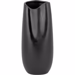 Vase décoratif au look élégant. Ce vase décoratif élégant en grès avec une belle finition noire brillante enrichira instantan ...