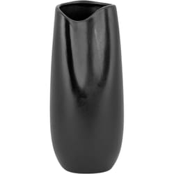 Beliani - Vase Décoratif de Forme Abstraite fabriqué en Grès Noir 32 cm de Hauteur au Style Moderne et Contemporain