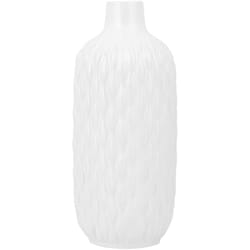 Beliani - Vase Décoratif de Forme Cylindrique Bouteille fabriqué en Grès Blanc de 31 cm de Hauteur au Style Moderne