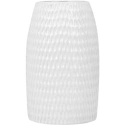 Beliani - Vase Décoratif de Forme Cylindrique fabriqué en Grès Blanc de 25 cm de Hauteur au Style Zen