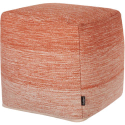 Pouf en Forme de Cube 40 x 40 cm en Tissu Coton au Dégradé d'Orange avec Rembourrage en Bille de Polystyrène Beliani