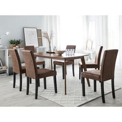 Chaise de salle à manger en cuir PU marron BROADWAY