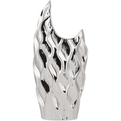 Vase Décoratif en Forme de Cruche fabriqué en Grès Argenté Brillant au Style Moderne et Glamour Beliani