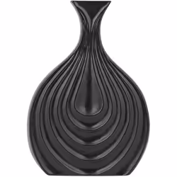 Vase décoratif noir en grès 25 cm. Ce vase décoratif égayera instantanément n'importe quelle pièce grâce à son design distinc ...