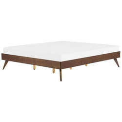 Lit double en bois foncé 180 x 200 cm BERRIC