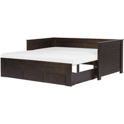 Lit Banquette Gigogne en Bois Marron Foncé 90 x 200 cm de Style Traditionnel et Rustique pour Chambre Moderne ou Contemporaine Beliani