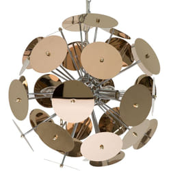 Lustre Design Lampe Suspension en Forme de Disques en Métal Cuivré et Argenté pour 4 Ampoules E14 Max 40W Éclairage Idéal pour Salon Moderne Beliani