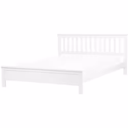 Lit deux places en bois de pin. Ce lit blanc classique au design minimaliste est un point focal idéal pour toute chambre à co ...