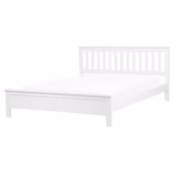 Lit double en bois blanc 160 x 200 cm MAYENNE