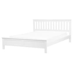 Lit double en bois blanc 160 x 200 cm MAYENNE
