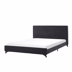 Lit double en tissu noir AMBASSADOR - BELIANI - Style scandinave et moderne - 180x200 cm