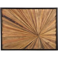 Beliani - Tableau Décoratif à Surface Rectangulaire 80 x 60 cm en Bois de Teck Naturel pour Salon Moderne et Bohème