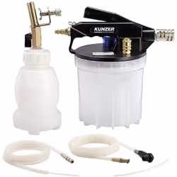 Informations techniques Poids : 1.49 kg Unité de purge de frein pneumatique 2 en 1 Pour aspirer et remplir/purger le circuit  ...