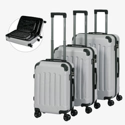 Arebos Set de 3 valises de voyage Argent