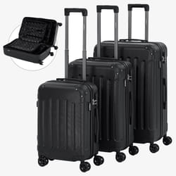 Arebos Set de 3 valises de voyage Noir