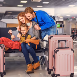 Arebos Set de 3 valises de voyage Rosé-or