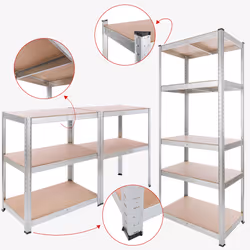 Arebos Etagère lourde 180x75x45cm 875kg - 2 pièces