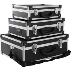 Arebos - Lot de 3 valises de transport portatives en aluminium avec poignée de transport et sangle