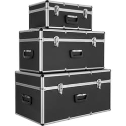 Arebos - Lot de 3 valises de transport Aluminium Volume total de 200 l verrouillables avec poignées 47 cm x 26 cm x 22 cm 68 cm x 31 cm x 32 cm 73 cm