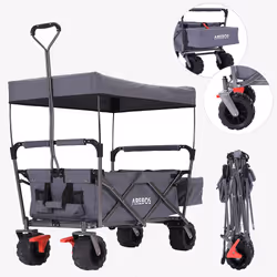 Arebos Chariot Standard - avec toit, Gris