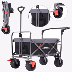 Arebos Chariot à bras télescopique, Noir