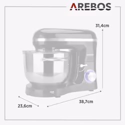 Arebos 4260627423835, Noir, 220 - 240 V, 1500 hp, 380 mm, 236 mm, 314 mm