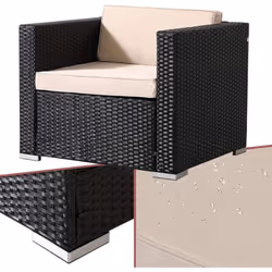 Description générale Ce fauteuil de jardin attrayant et moderne, en polyrotin, est idéal pour se détendre tout en ajoutant un ...