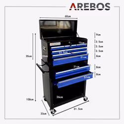 Arebos 4260627425914 chariot de service Bleu