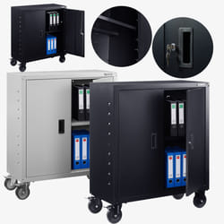 Arebos Armoire de bureau à roulettes 90cm