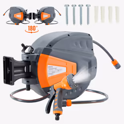 Arebos 4260627426881 enrouleur de tuyau d'arrosoir de jardin Orange