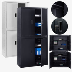 Arebos Armoire de bureau avec 4 étagères 180 cm