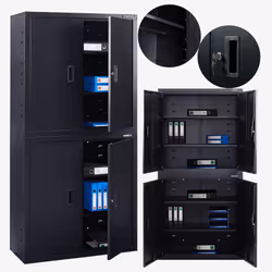 Arebos Armoire de bureau avec 4 étagères 180 cm - Vue supplémentaire 2