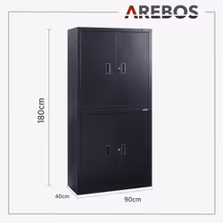 Arebos Armoire de bureau avec 4 étagères 180 cm - Vue supplémentaire 7