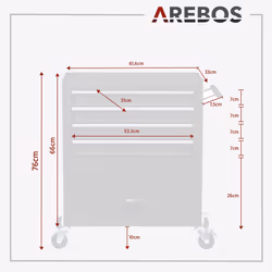 Arebos 4260627427451 chariot de service Noir