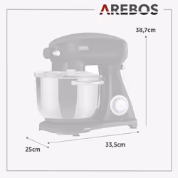Arebos 4260627427895, Noir, 220 - 240 V, Plastique, 1800 hp, 387 mm, 250 mm
