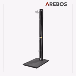 Arebos Douche solaire 35L noire et plaque anthracite