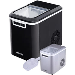 Arebos - Machine à glaçons 12 kg / 24 h 10-15 minutes de production 2 tailles de glaçons Réservoir d'eau de 2,2L Silencieuse Noir